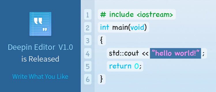 Deepin Editor V1.0 is Released - Write What You Like